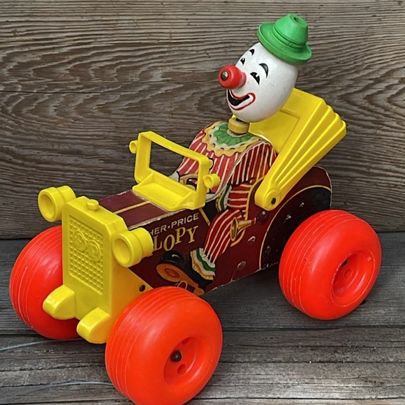Collectible Vintage Jalopy Pull Toy :: Clown Car :: 1965 :: Fisher Price - Picture 3 of 11